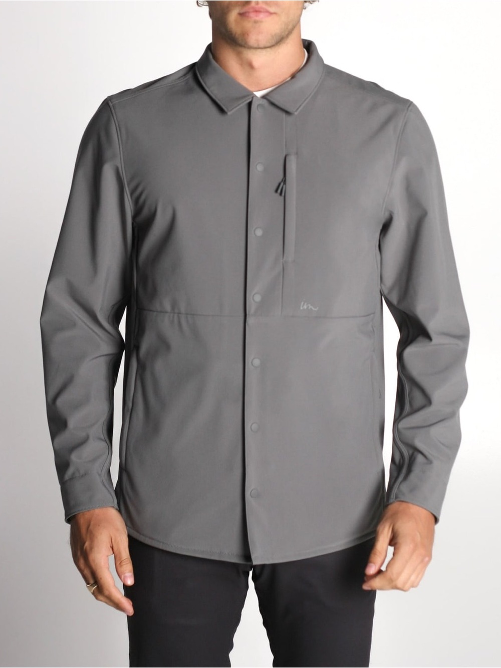 Imperial Motion Provision Shacket Gunmetal Waterproof Snap Jacket Large